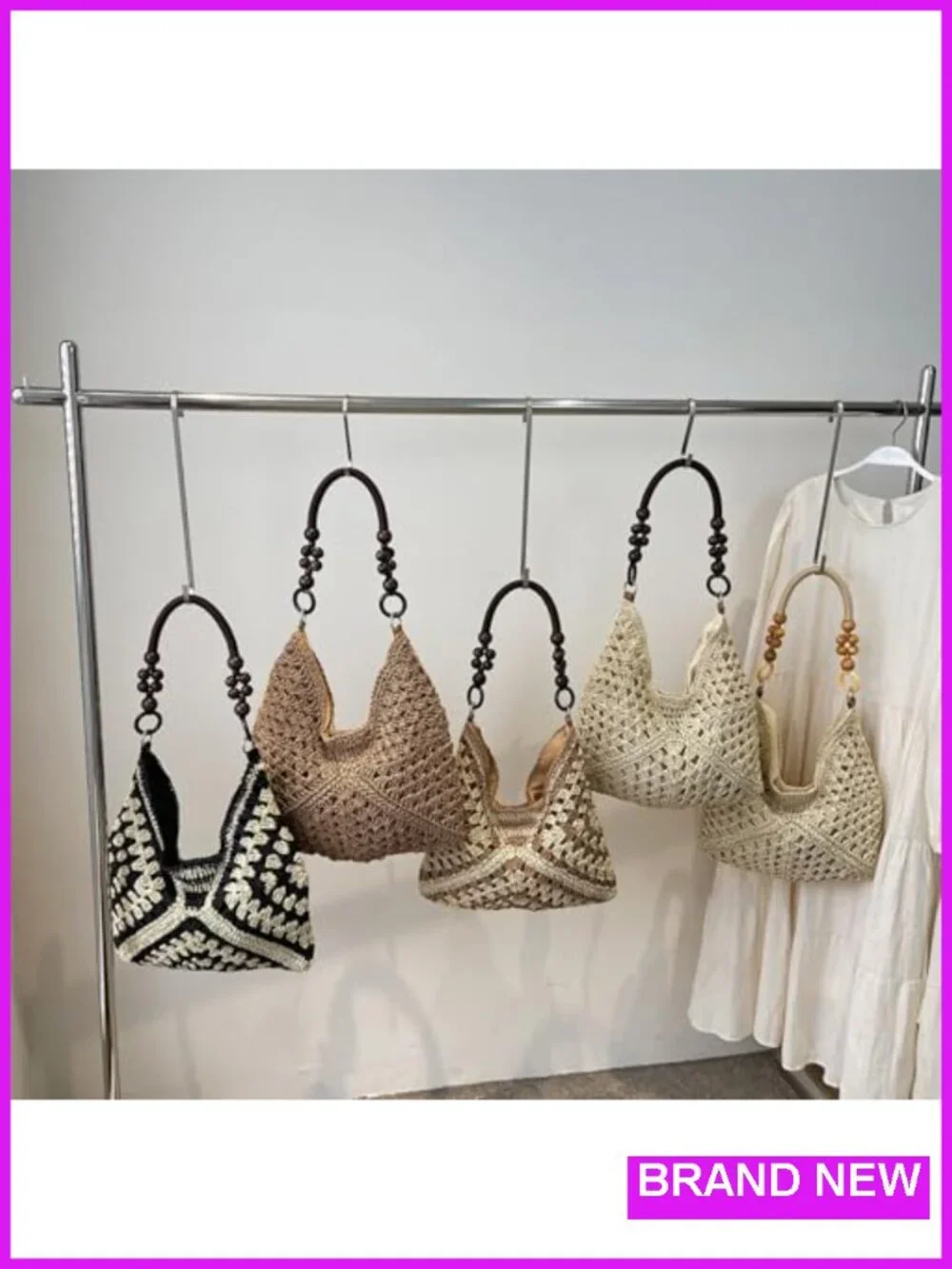 Straw Hobo Tote Bag Crochet Beach Shoulder Purse for Women